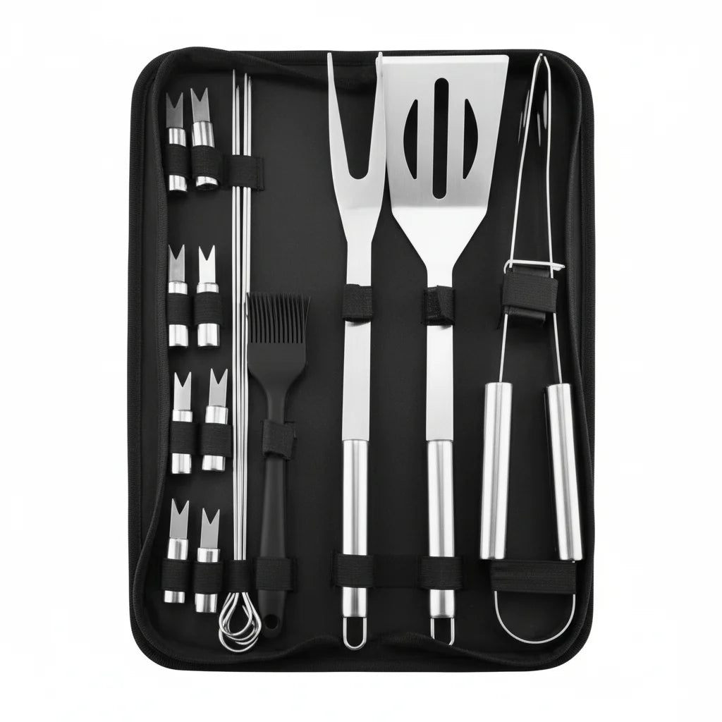 Stainless Steel BBQ Tools, Barbecue Tool Set with Carry Bag, BBQ Accessories, BBQ Utensils Set 3 to 20 Piece_06