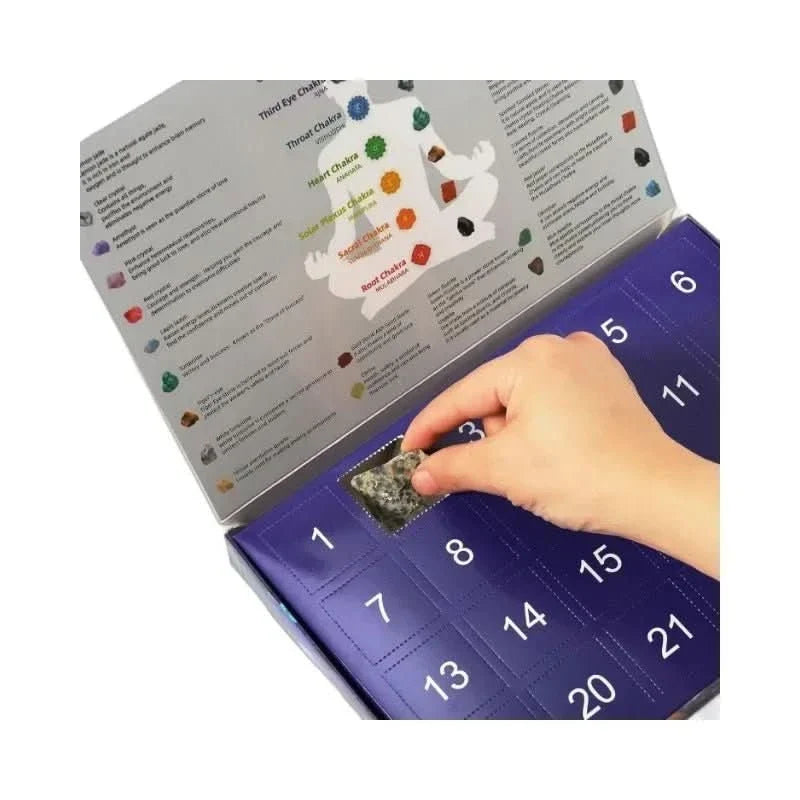 Crystal Advent Calendar, Kids Advent Calendar with 24 Real Gemstones, Christmas Advent Calendar for Young Collectors