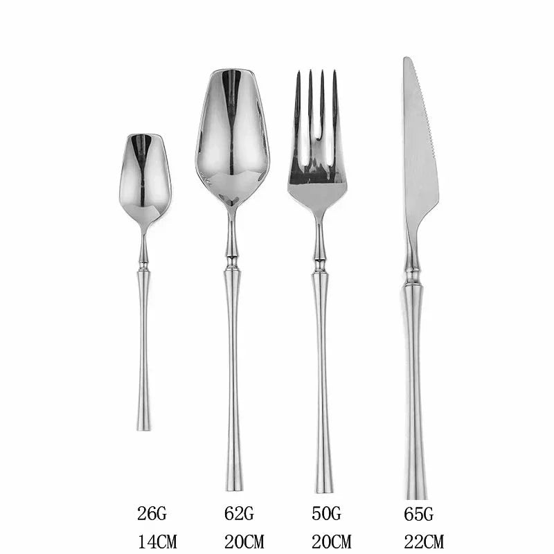 Stainless Steel Cutlery Set, Knife and Fork Set with Soup Spoons and Teaspoons, Modern Tableware for Table Settings_07