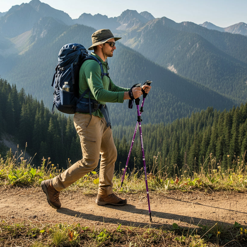 Adjustable Trekking Pole, Telescopic Hiking Pole in Aluminium or Carbon, Folding Walking Stick, Nordic Walking Pole_10