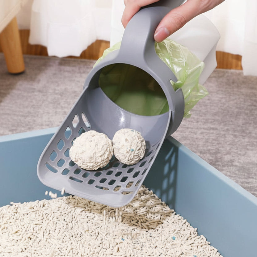Cat Litter Scoop with Container, Cat Litter Scooper with Sieve, Litter Tray Scoop for Hygienic Cleaning_02