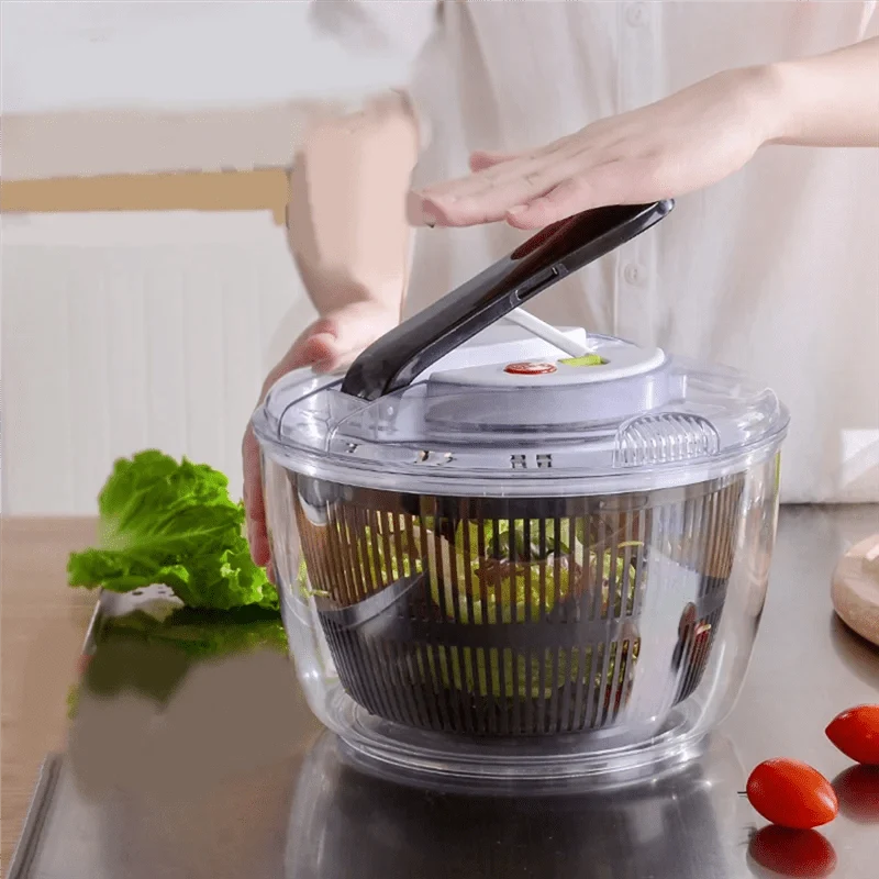Electric Salad Spinner, Battery Powered Salad Spinner for Fruits and Vegetables, Lettuce Spinner, Salad Dryer_03