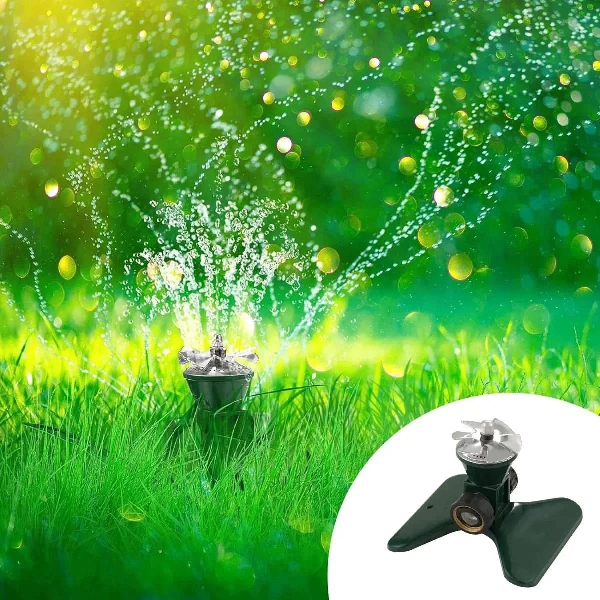 Garden Sprinkler 360 Degree Rotating, Metal Lawn Sprinklers for Large Lawns, Watering Sprinkler for Grass
