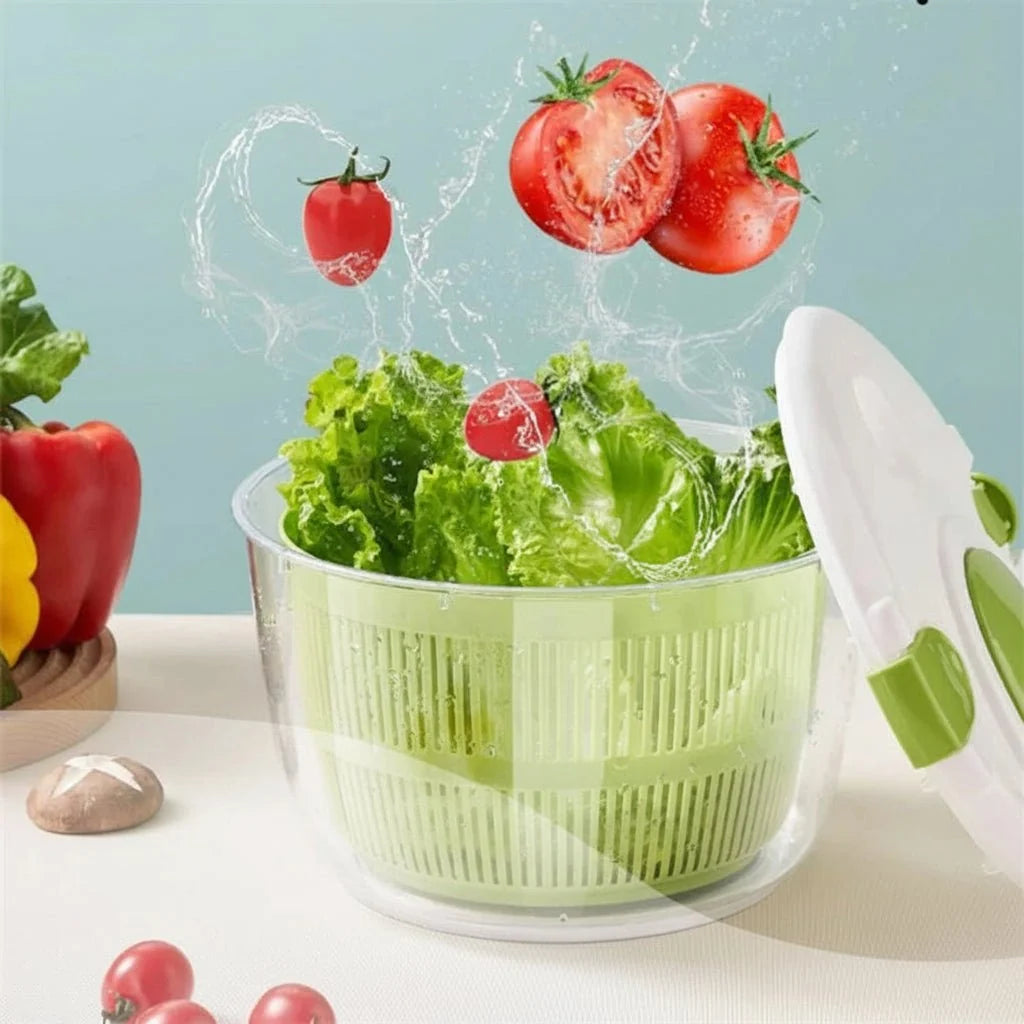 Salad Spinner, Lettuce Spinner for Washing and Drying, Salad Drainer, Vegetable Spinner for Fruit, Kitchen Utensils_05