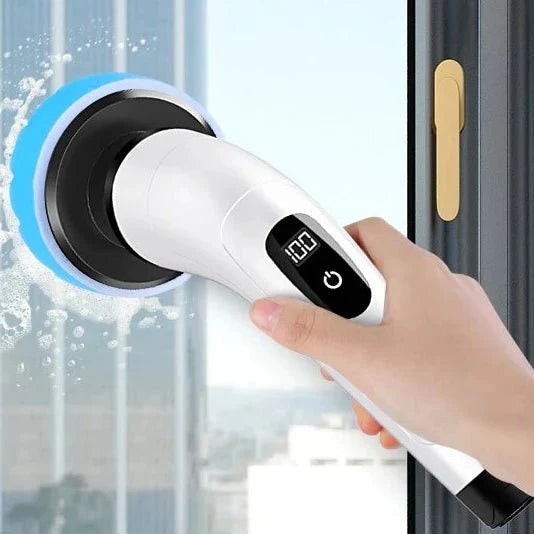 Cordless Electric Scrubbing Brush, Long Handle Scrubbing Brush with 7 Heads, Electric Cleaning Brush for Bathroom_05