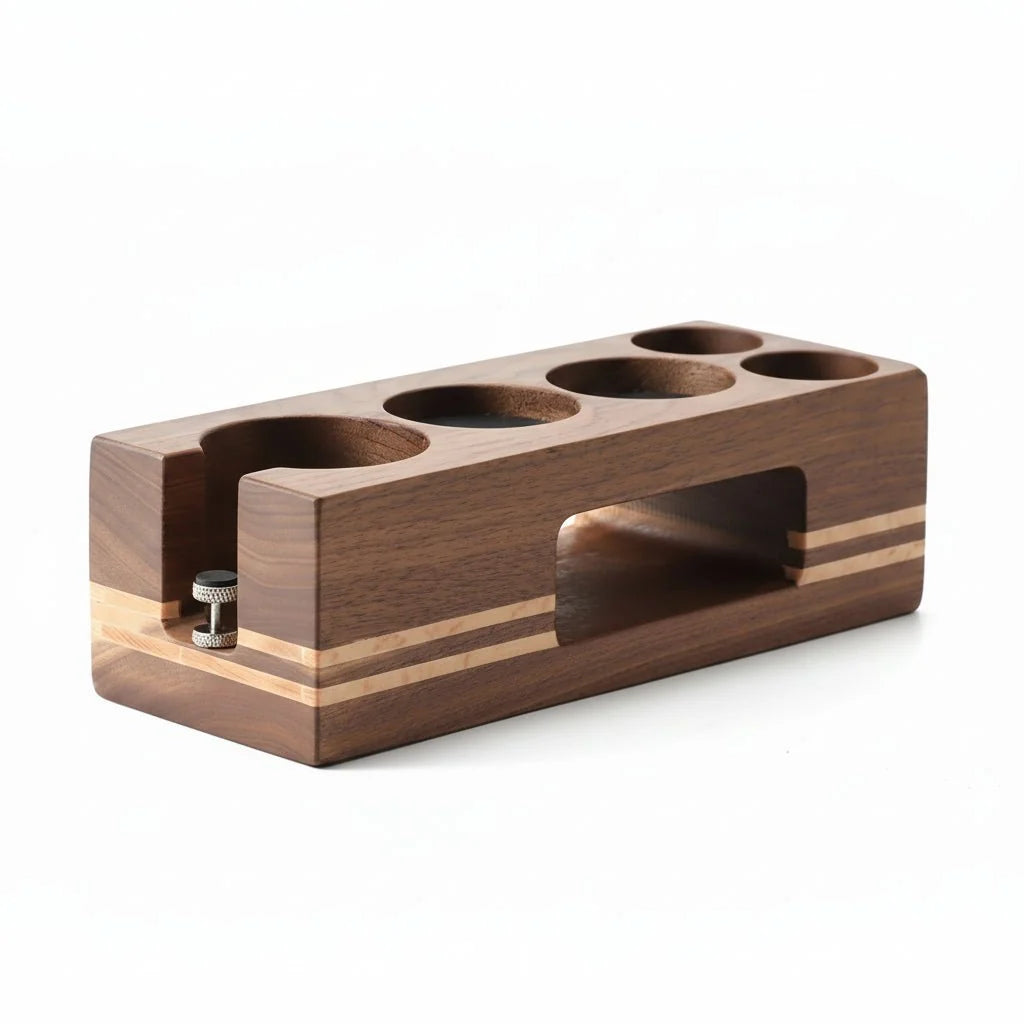 Portafilter Holder, Wooden Tamper Station for 51–53 mm and 58 mm Tampers, Coffee Station Organiser, Coffee Accessories_07