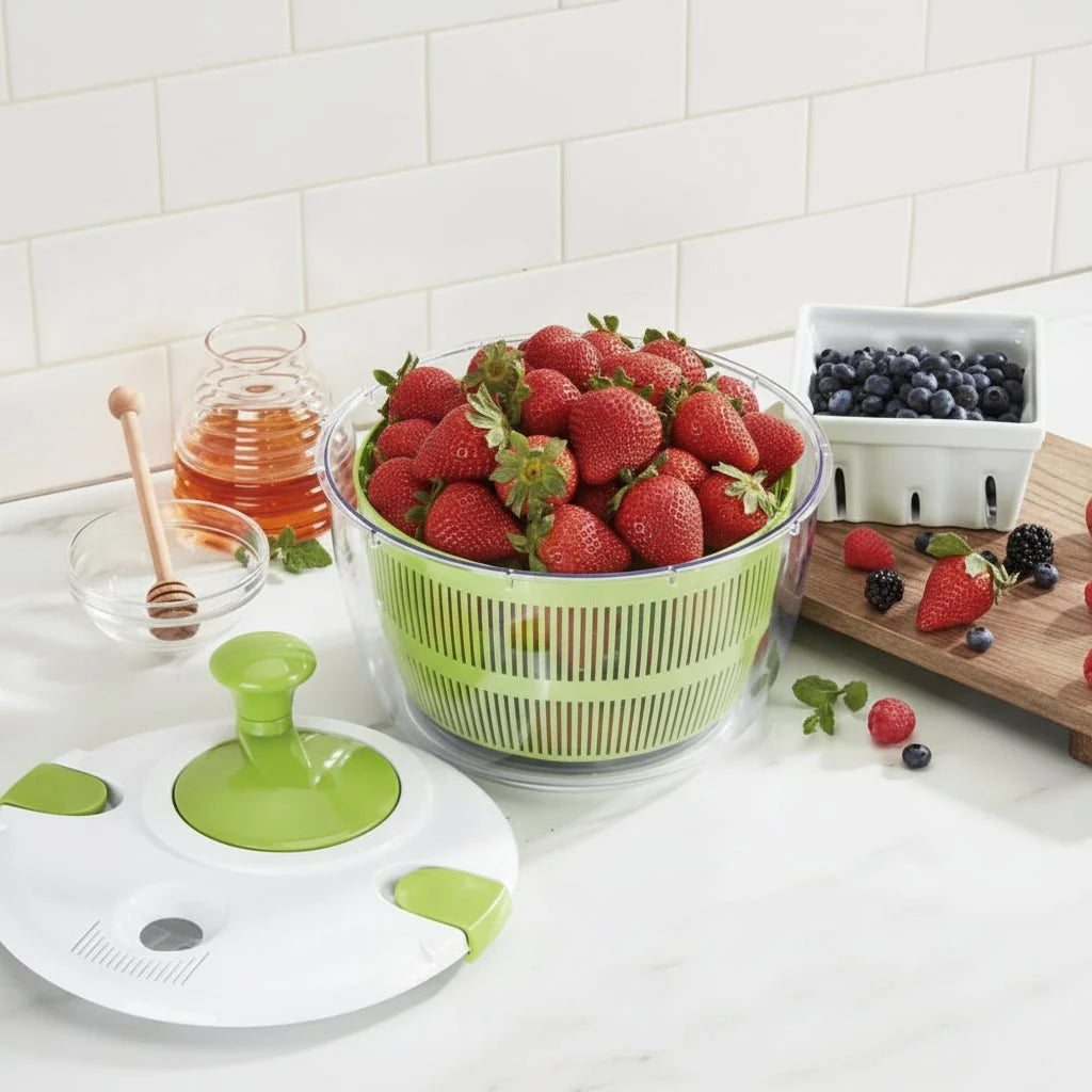 Salad Spinner, Lettuce Spinner for Washing and Drying, Salad Drainer, Vegetable Spinner for Fruit, Kitchen Utensils_06