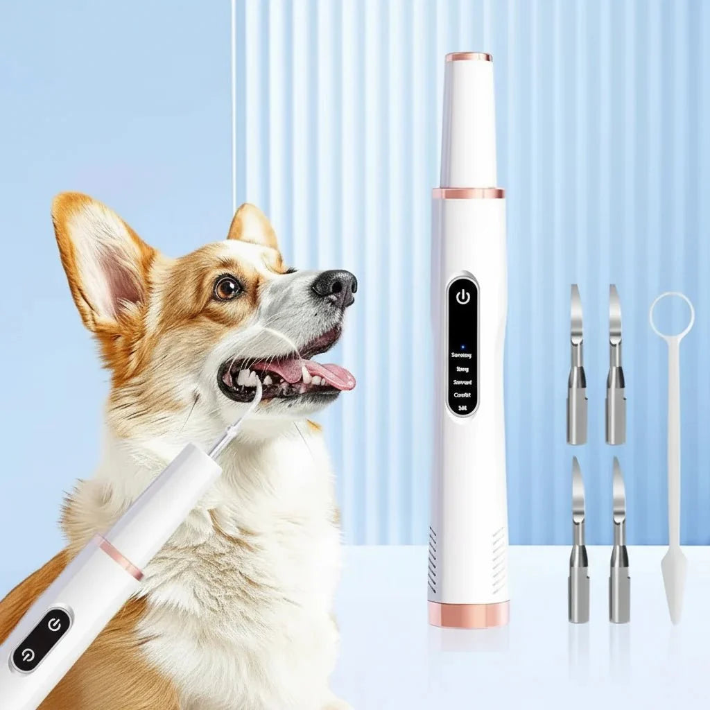 Dog Tartar Remover, Ultrasonic Tooth Cleaner for Dogs and Cats, Dog Teeth Cleaner with Charging Cable, Cat Dental Care