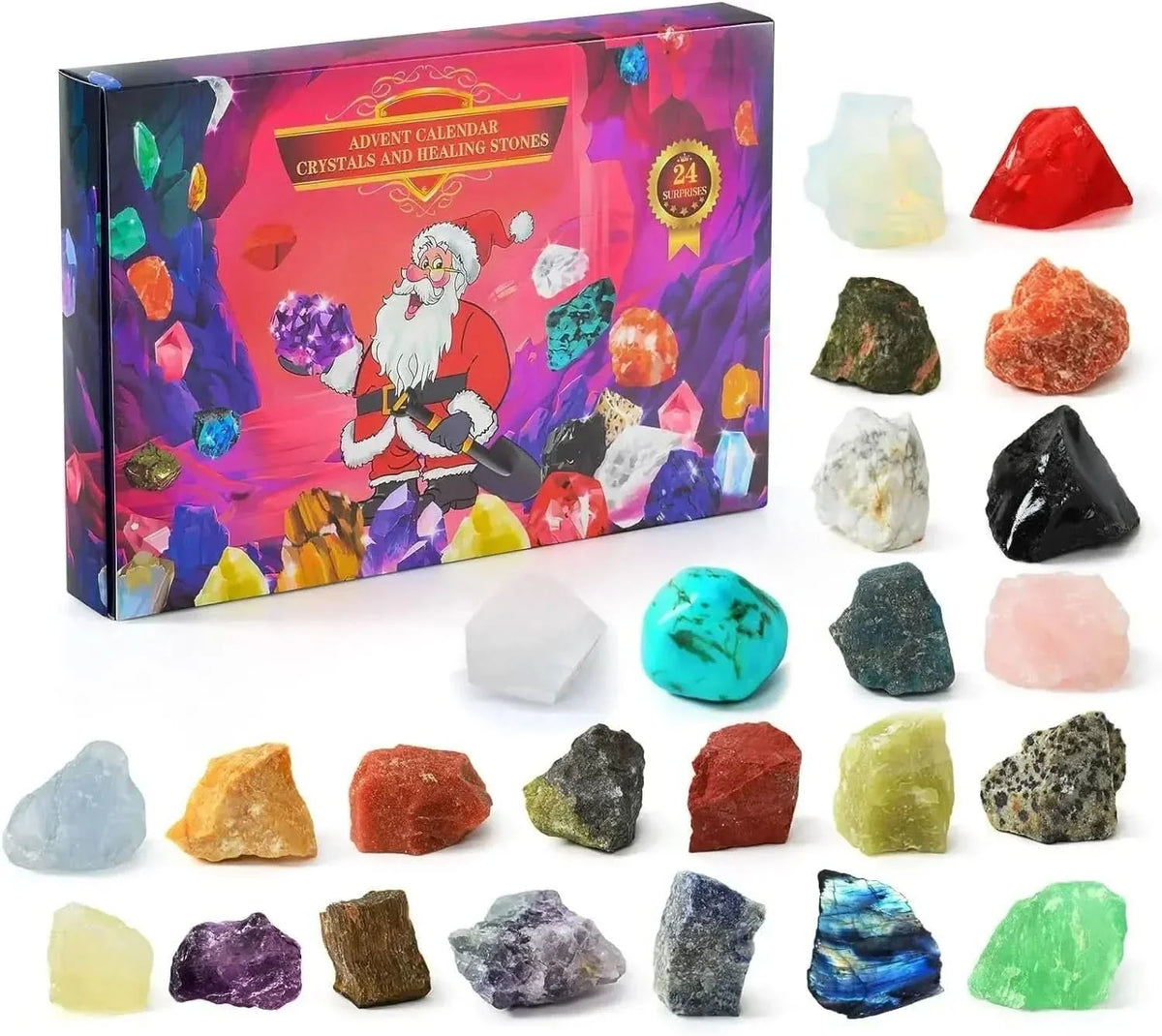 Crystal Advent Calendar, Kids Advent Calendar with 24 Real Gemstones, Christmas Advent Calendar for Young Collectors_05