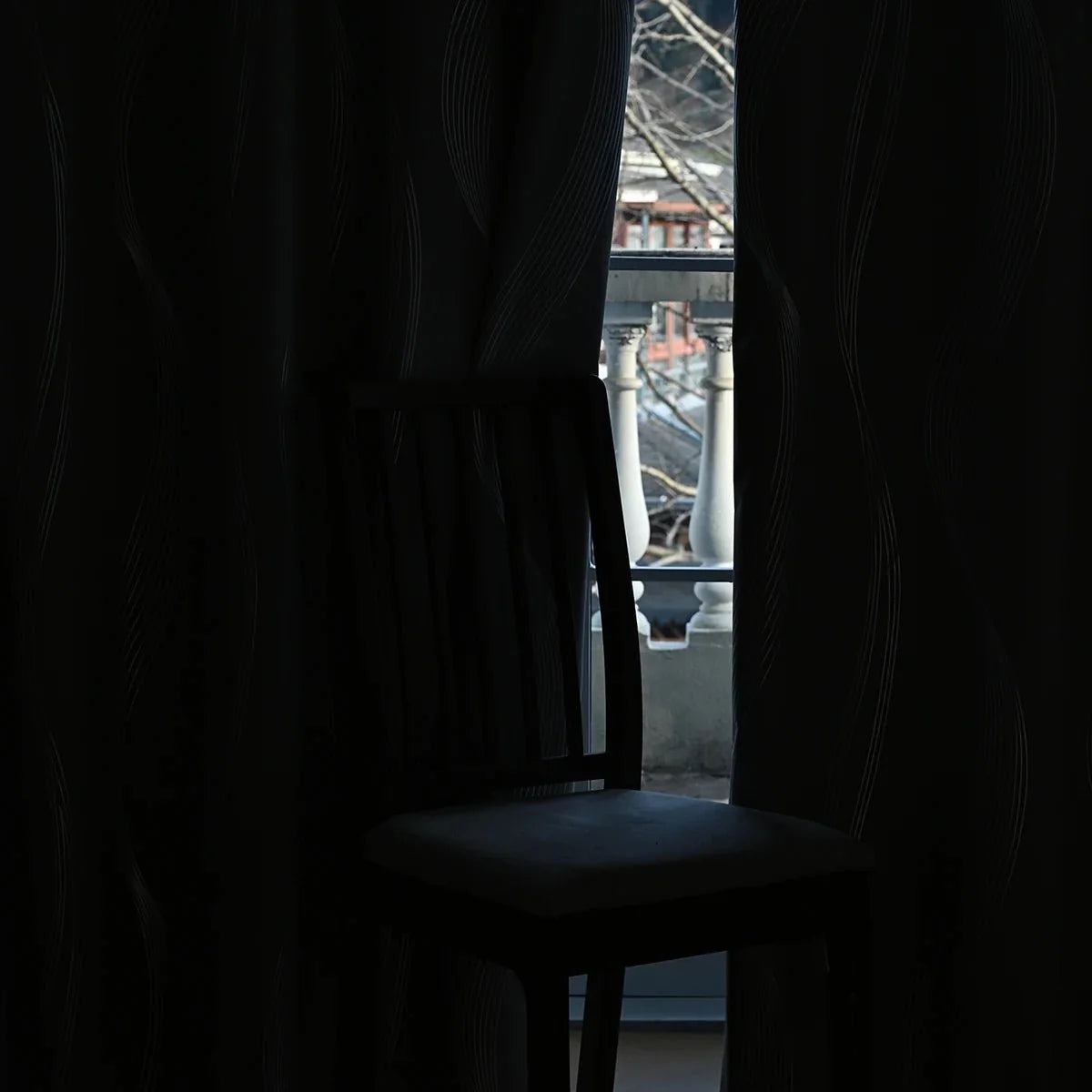 Blackout Curtains with Eyelets, Patterned Curtains in Marble and Wave Print for Living Room, Bedroom Curtains_03