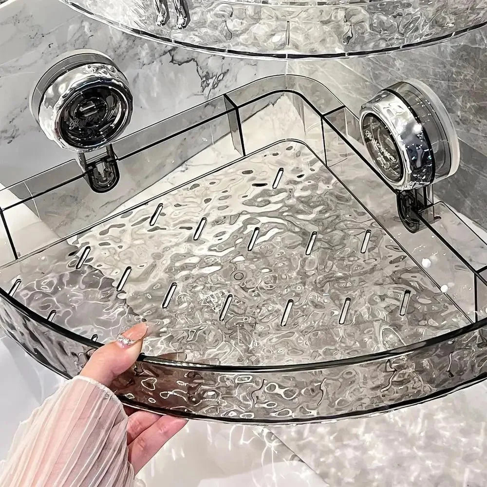 Wall Shelf No Drill, Corner Shelf with Suction Cup, Bathroom Storage, Kitchen Shelf for Office and Living Room_09