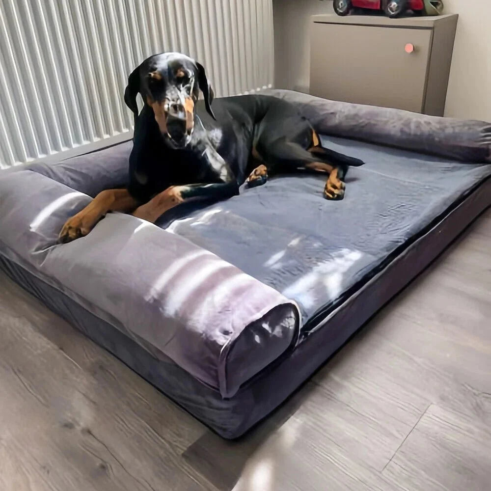 Dog Beds, Orthopaedic Dog Bed for Large Dogs with Memory Foam, Water Resistant Dog Bed with Washable Cover