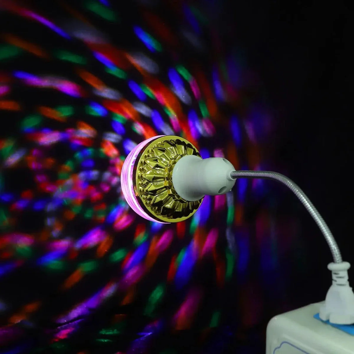 Disco Lights Set of 2, Rotating E27 LED Bulb with RGB Strobe Light
