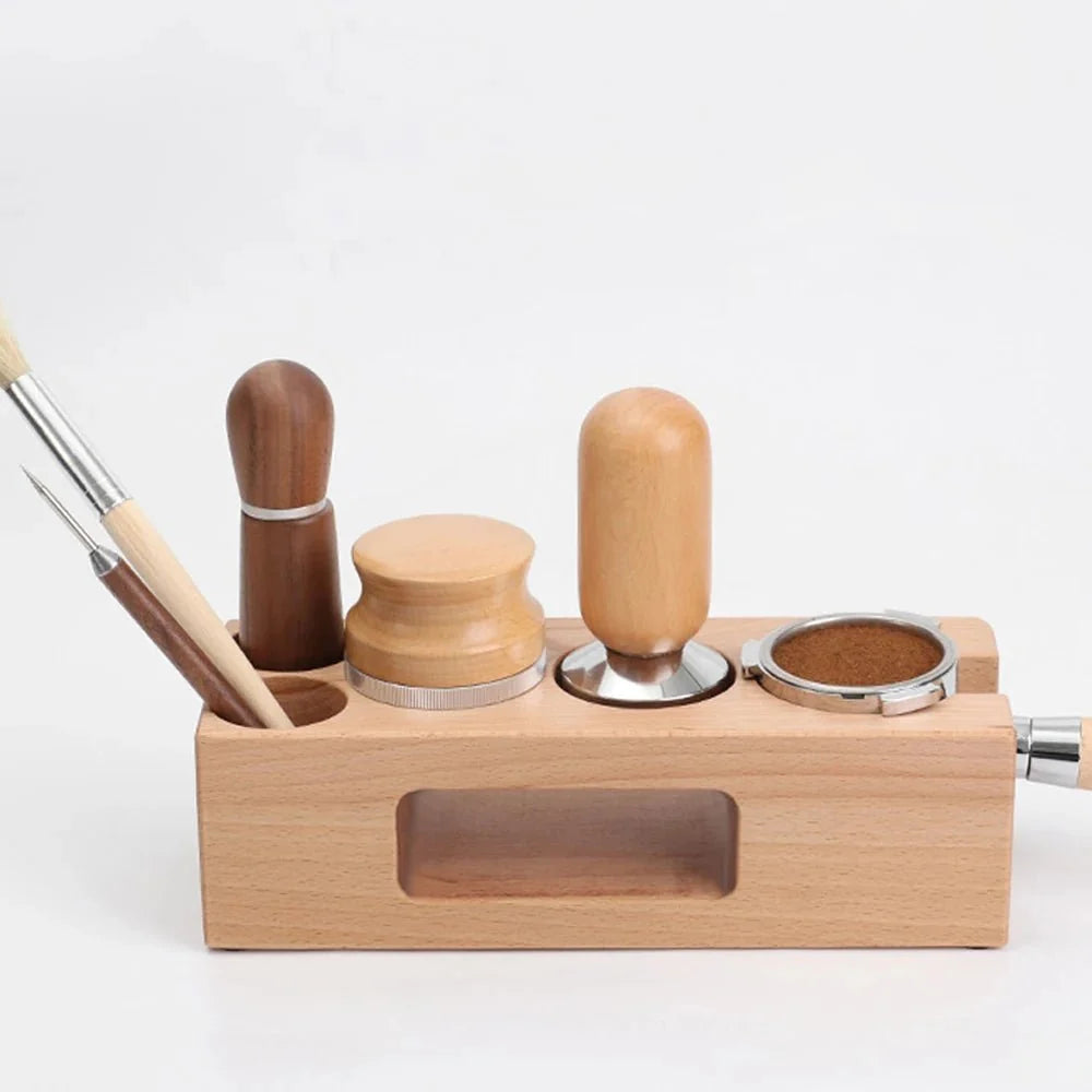 Portafilter Holder, Wooden Tamper Station for 51–53 mm and 58 mm Tampers, Coffee Station Organiser, Coffee Accessories_04