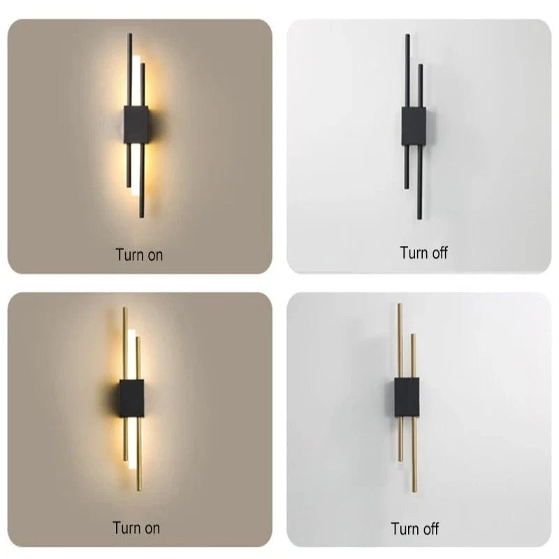 Wall Lights for Living Room, Modern LED Wall Light Dimmable, Wall Lamp in Black or Gold with 3 Colour Temperatures_07