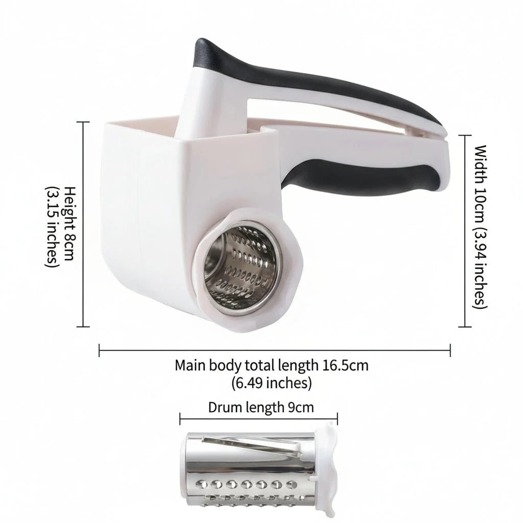 Rotary Cheese Grater with 3 Rolls, Kitchen Utensils for Cheese and Veg – image 6