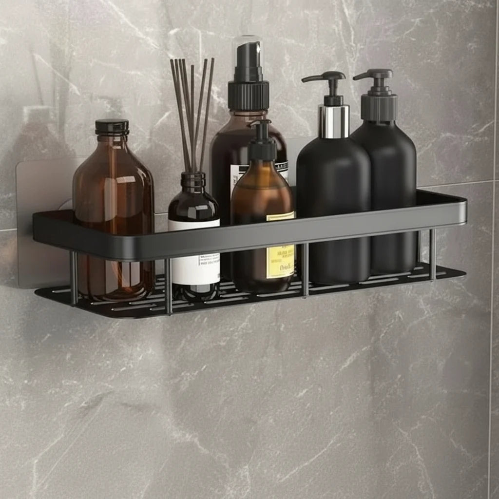 Bathroom Wall Shelf, No Drill Bathroom Shelves, Self Adhesive Stainless Steel Shelf for Shampoo and Soap_04