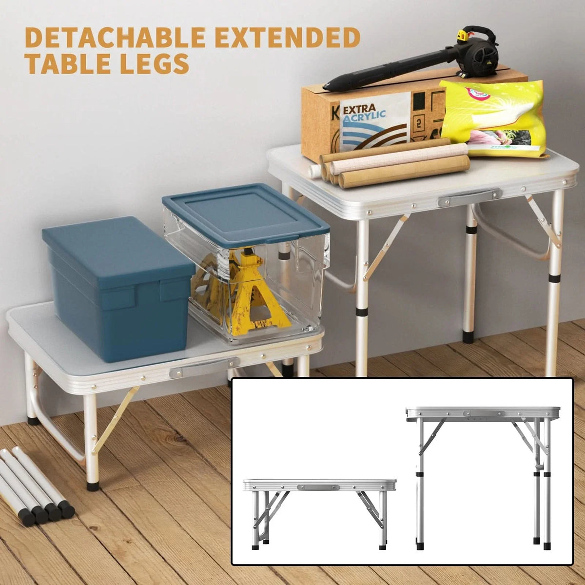 Folding Table, Foldable Camping Table with 2 Heights, Lightweight Aluminium Garden Table for Picnic and Outdoor Use_06