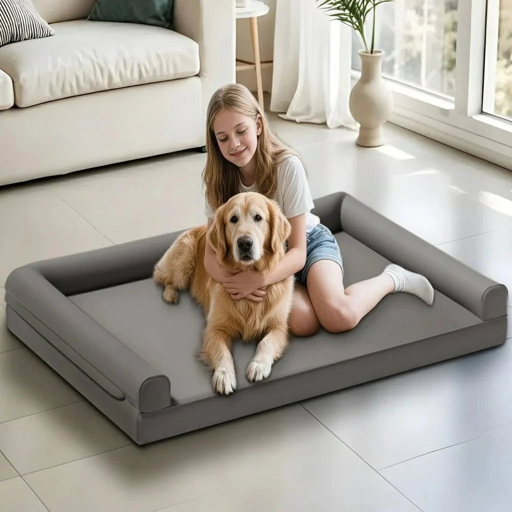 Dog Sofa Bed with Waterproof Bolster, Orthopaedic Dog Bed for Large Dogs, Pet Sofa, Pet Bed, Dog Couch