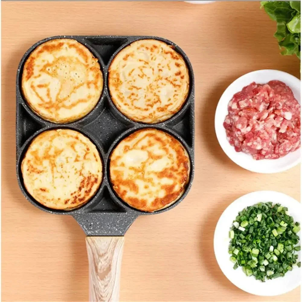 Non Stick Frying Pan with 4 Holes, Pancake Pan for Induction Hob, Omelette Pan for Eggs and Burgers_03