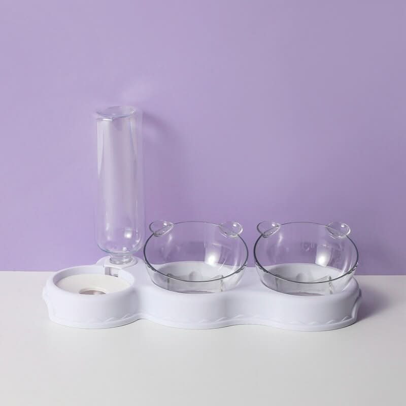 Cat Feeding Station 3 in 1 with Raised Dog Bowl, Cat Water Dispenser, Dog Food and Water Bowl, Raised Cat Bowls_04