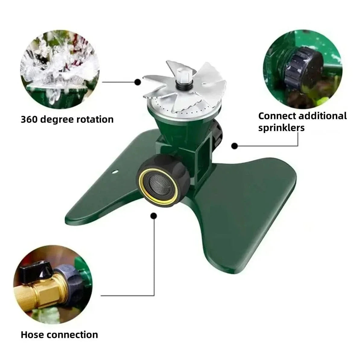 Garden Sprinkler 360 Degree Rotating, Metal Lawn Sprinklers for Large Lawns, Watering Sprinkler for Grass_10
