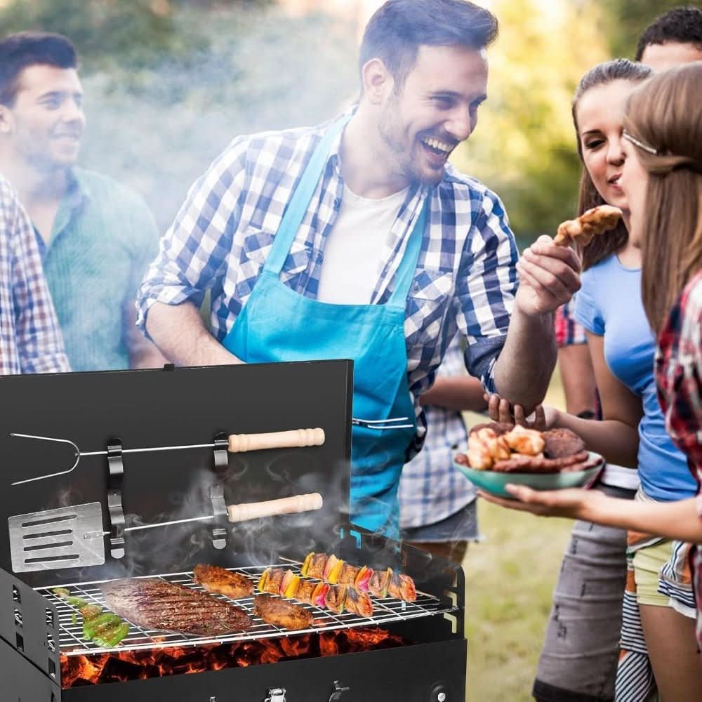 Portable BBQ for Camping and Garden, Folding Camping Barbecue in Powder Coated Steel, Small BBQ for Balcony_06