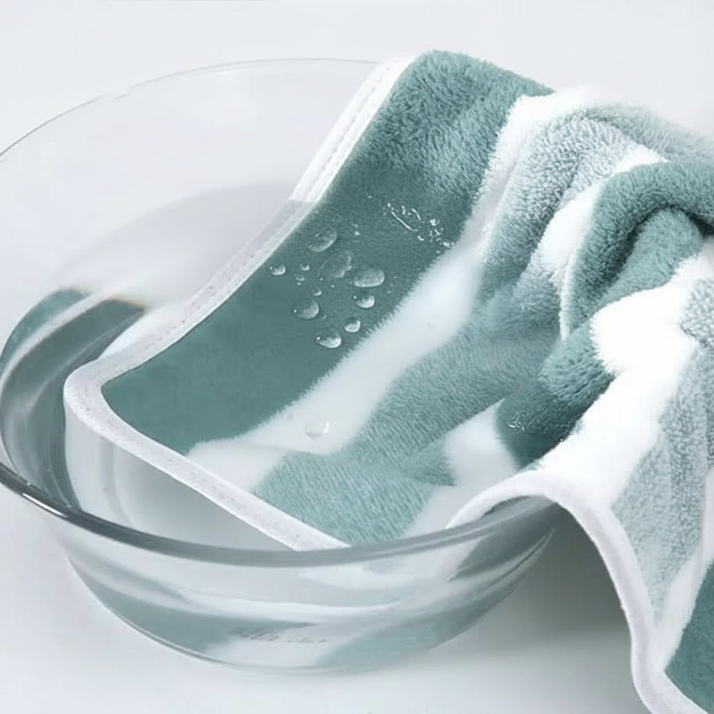 Bath Towel Set of 8, Quick Dry Striped Microfibre Towels with 2 Hand Towels and 4 Face Cloths_03