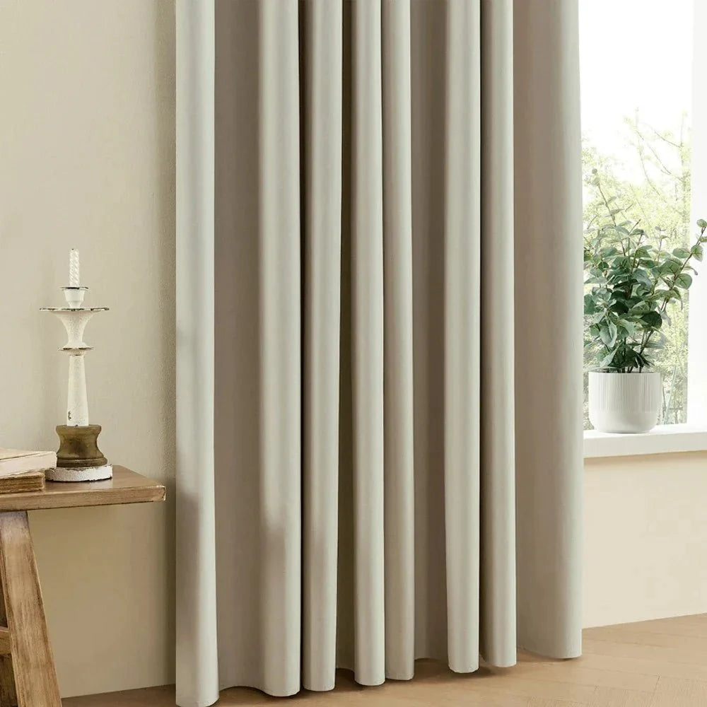 Blackout Curtains Modern Minimalist, Slot Top Curtains with Rod Pocket, Thick Curtains for Light Blocking and Privacy