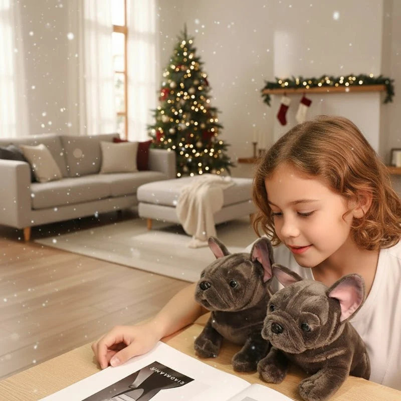 Bulldog Soft Toy, Realistic Dog Plush Toy 28 cm