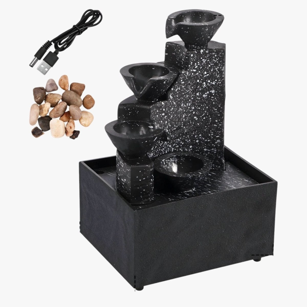 Indoor Water Fountain, Tabletop Waterfall Fountain with LED Ambient Lighting, Indoor Water Feature for Home Decor_04