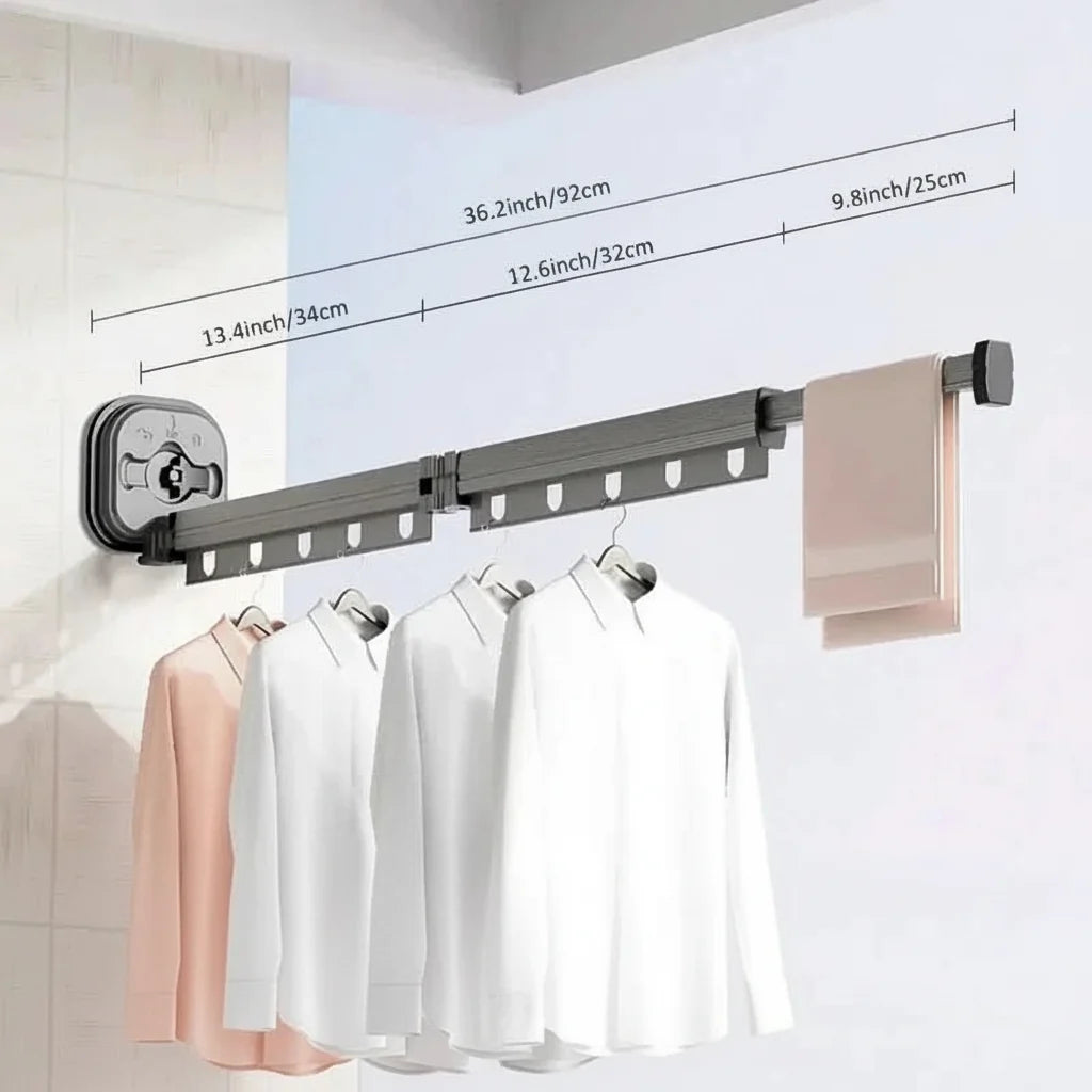 Wall Mounted Drying Rack, Clothes Horse Wall Mounted, Foldable Wall Mounted Clothes Airer for Laundry Room and Bathroom_07