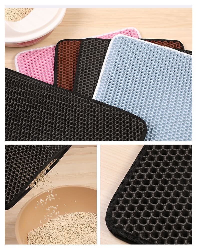 Cat Litter Mat, Non Slip Litter Tray Mat with Waterproof Double Layer, Litter Box Mat for Cats_03