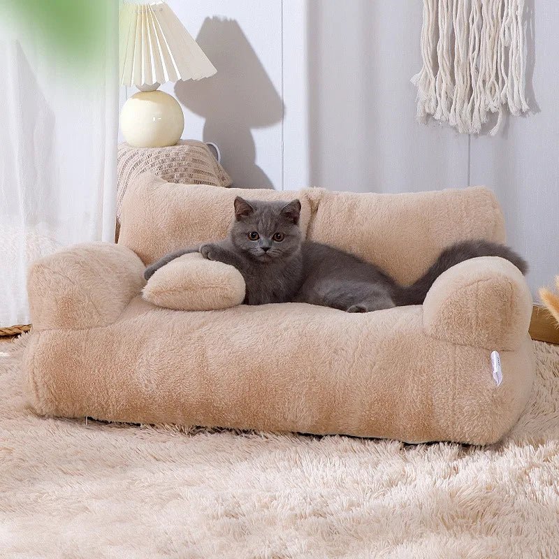 Dog Sofa Bed with Raised Edge, Washable Dog Bed with Removable Cover