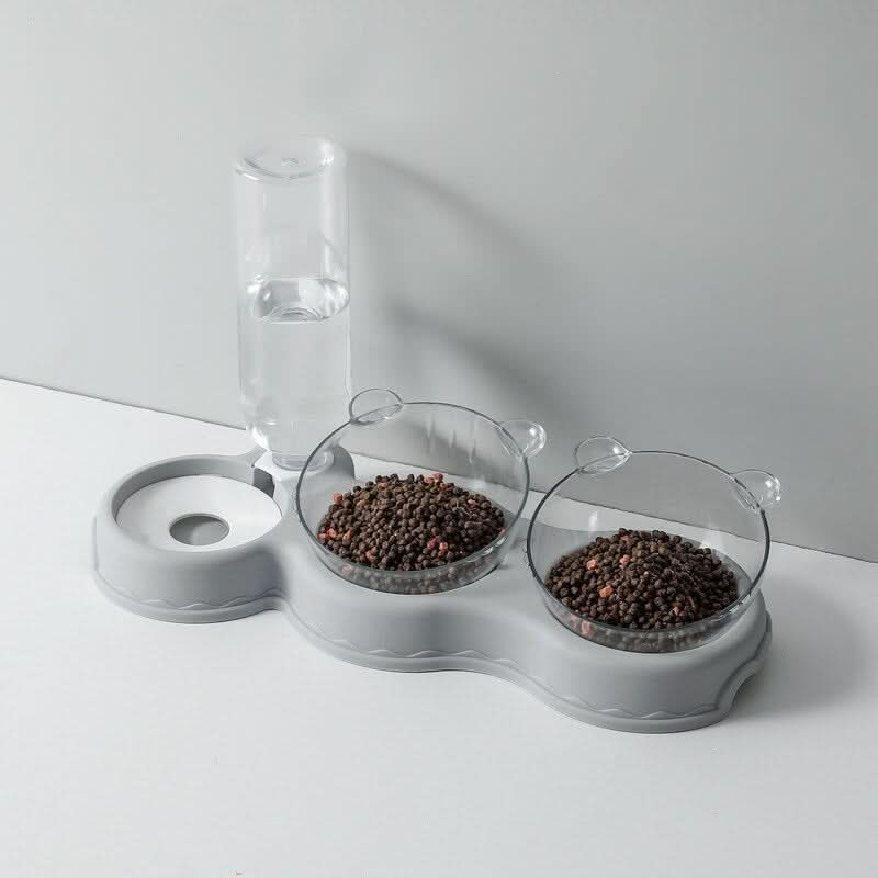Cat Feeding Station 3 in 1 with Raised Dog Bowl, Cat Water Dispenser, Dog Food and Water Bowl, Raised Cat Bowls_08