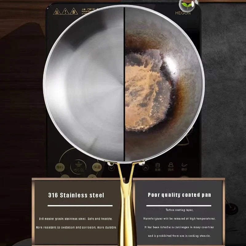 Stainless Steel Pans, Uncoated 316 Stainless Steel Cookware with 7 Layer Design – image 7