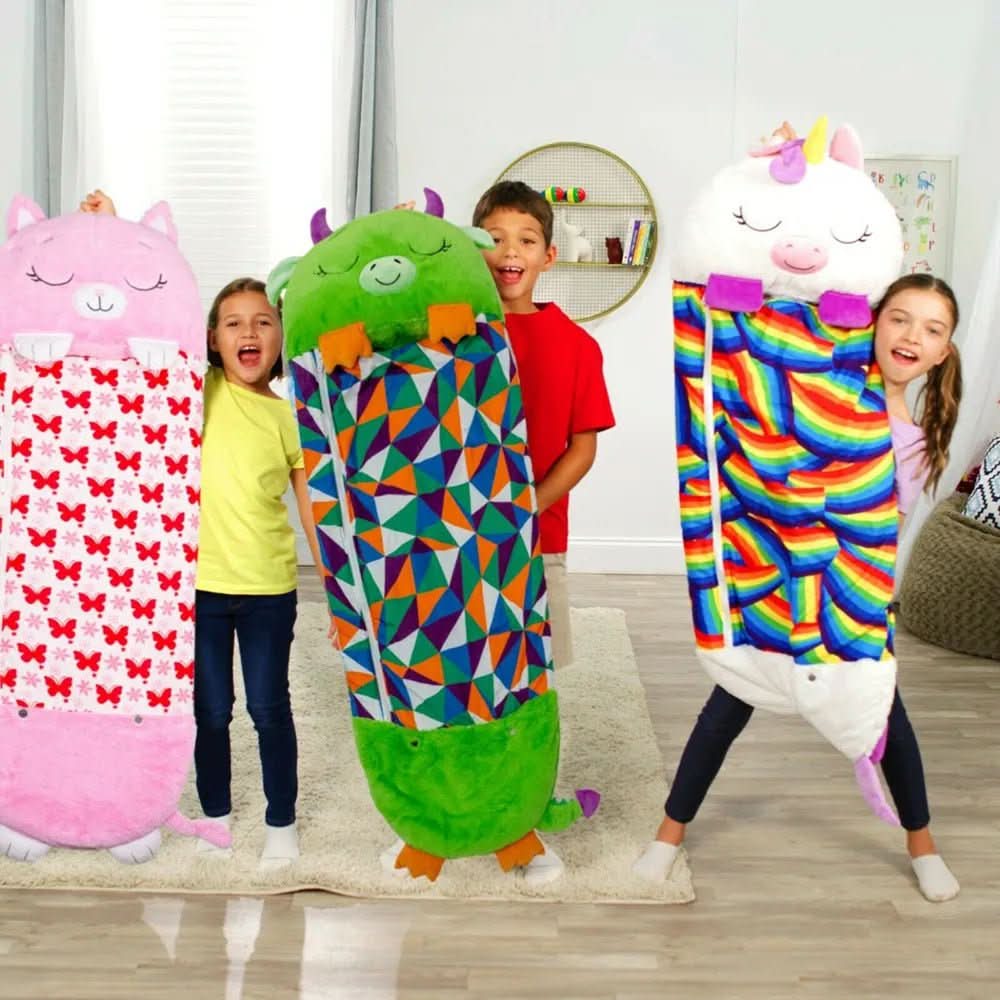Kids Sleeping Bag, 2 in 1 Cuddle Toy and Plushie, Animal Sleeping Bag for Sleepovers, Plush Toys for Ages 3 to 8