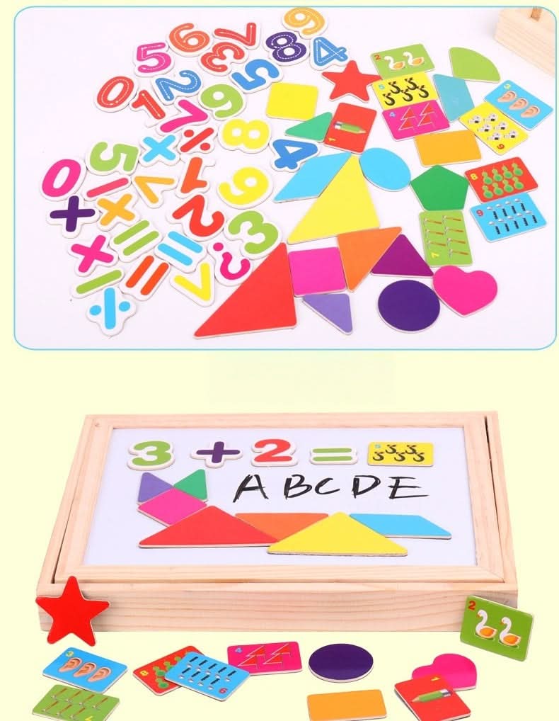 Magnetic Board for Kids, Drawing Board with Magnetic Cards, 3D Wooden Puzzle and Magnetic Game, Wooden Toys for Travel_27