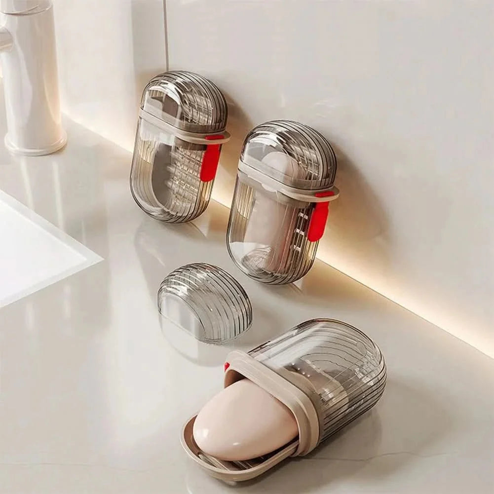 Travel Soap Holder with Drainage Tray, Soap Dish with Drainage, Soap Box for Travel Toiletries and Travel Essentials