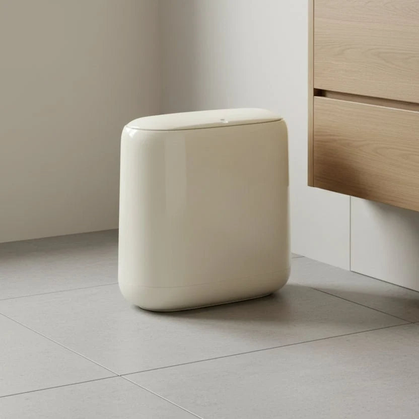 Slim Kitchen Bin for Narrow Spaces, Small Bathroom Bin, Plastic Rubbish Bin for Office and Laundry Room_04