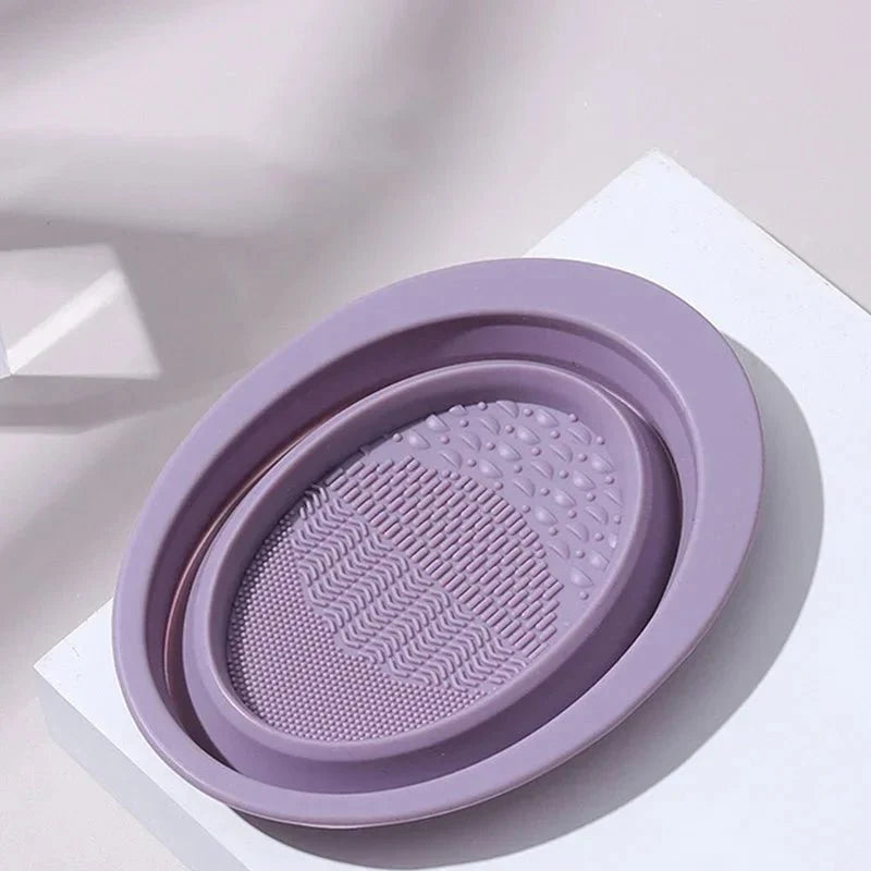 Silicone Makeup Brush Cleaner, Silicone Mat with Cleaning Bowl – image 6