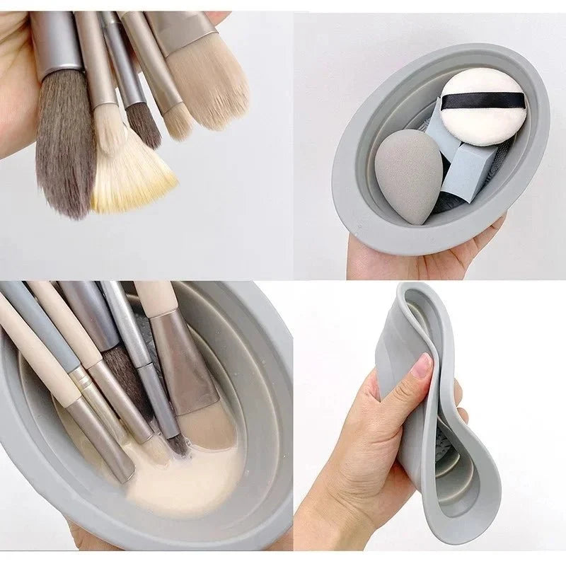 Silicone Makeup Brush Cleaner, Silicone Mat with Cleaning Bowl – image 8