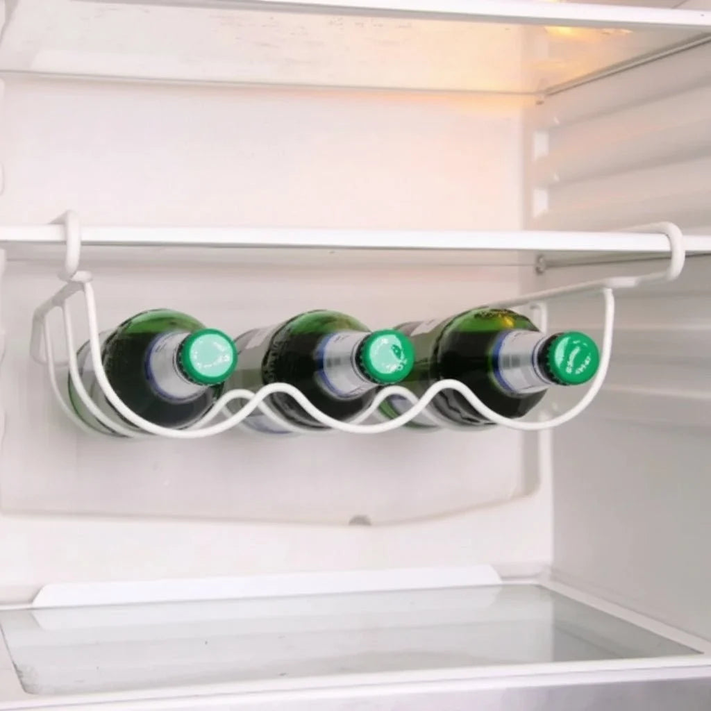 Wine Bottle Holder for Fridge, Rolling Fridge Wine Rack for Beer Bottles, Metal Fridge Organiser for Kitchen Cabinet_04