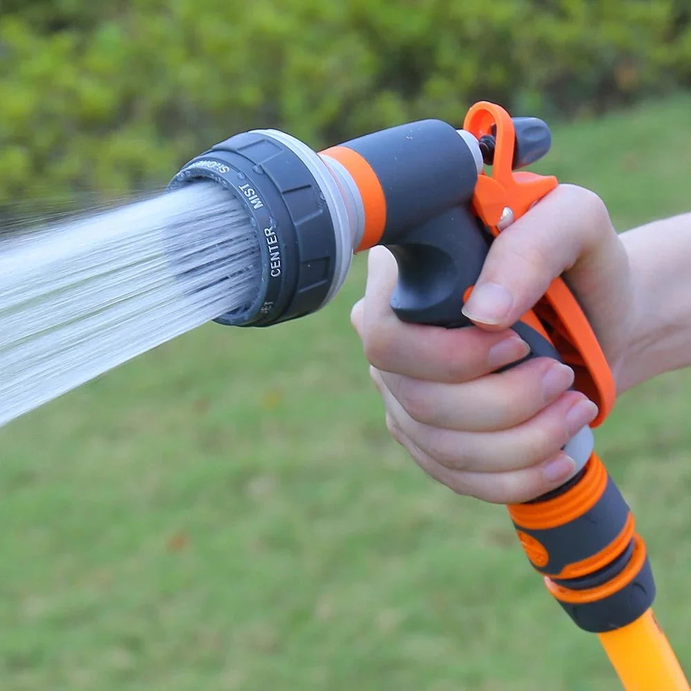 Hose Spray Head with 8 Modes, Watering Gun for Garden and Lawn, Hosepipe Spray Gun, Hose Attachment for Car Washing