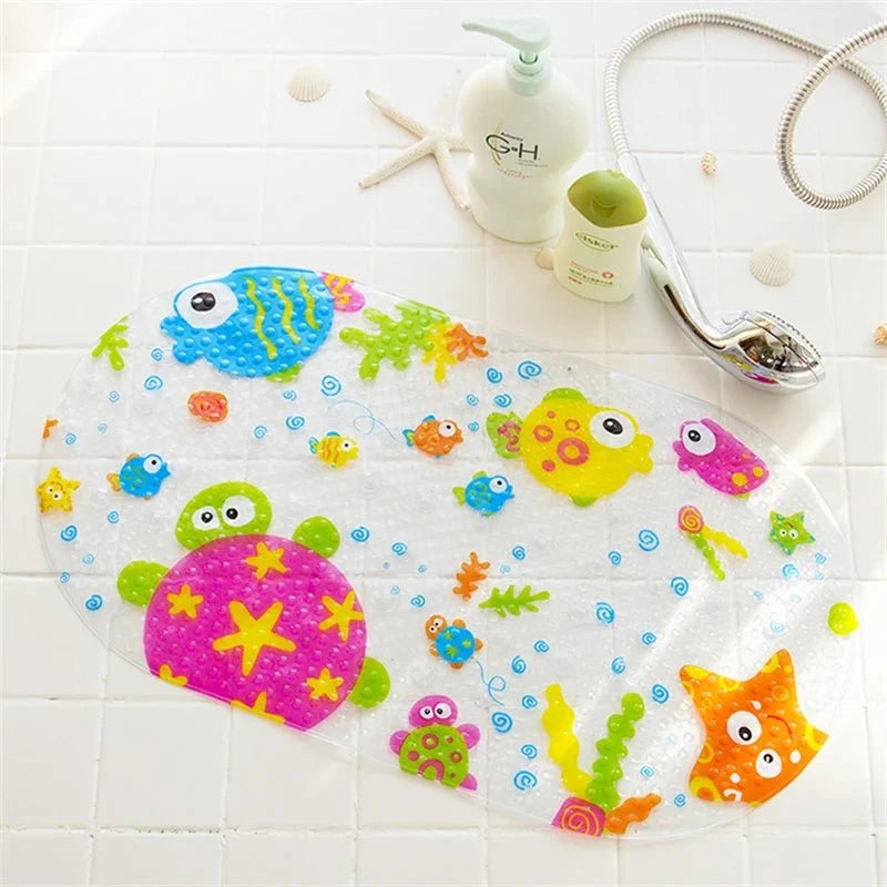Bathtub Mat for Kids, Non Slip Bath Mat with Massage Texture, Kids Bath Mat with Animal Designs 38 x 69 cm_06