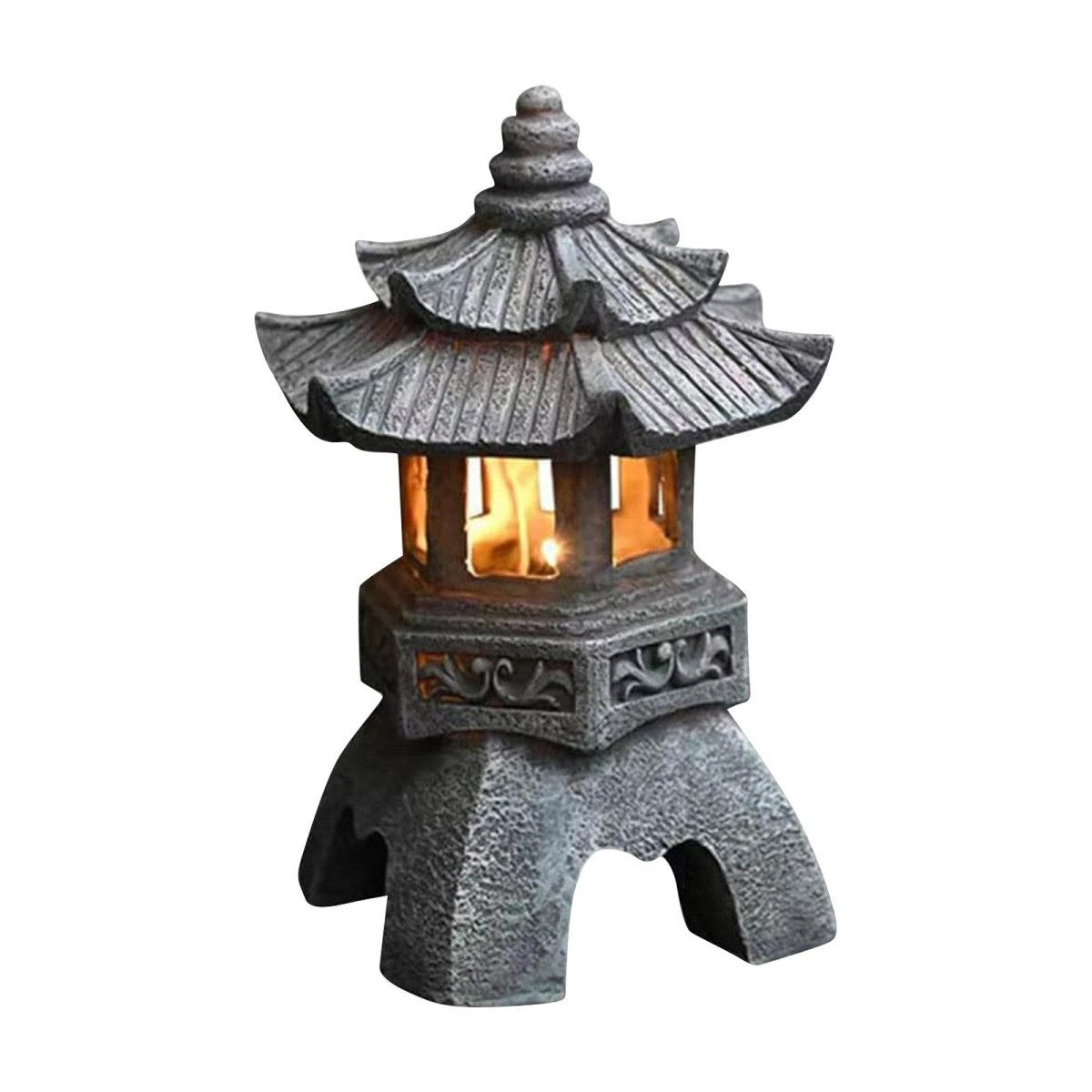 Solar Garden Lantern, Stone Look Solar Lights for Garden, Outdoor Lighting and Garden Ornaments for Patio_04