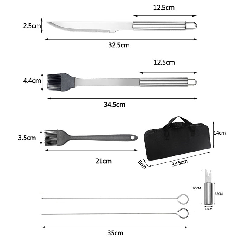 Stainless Steel BBQ Tools, Barbecue Tool Set with Carry Bag, BBQ Accessories, BBQ Utensils Set 3 to 20 Piece_14