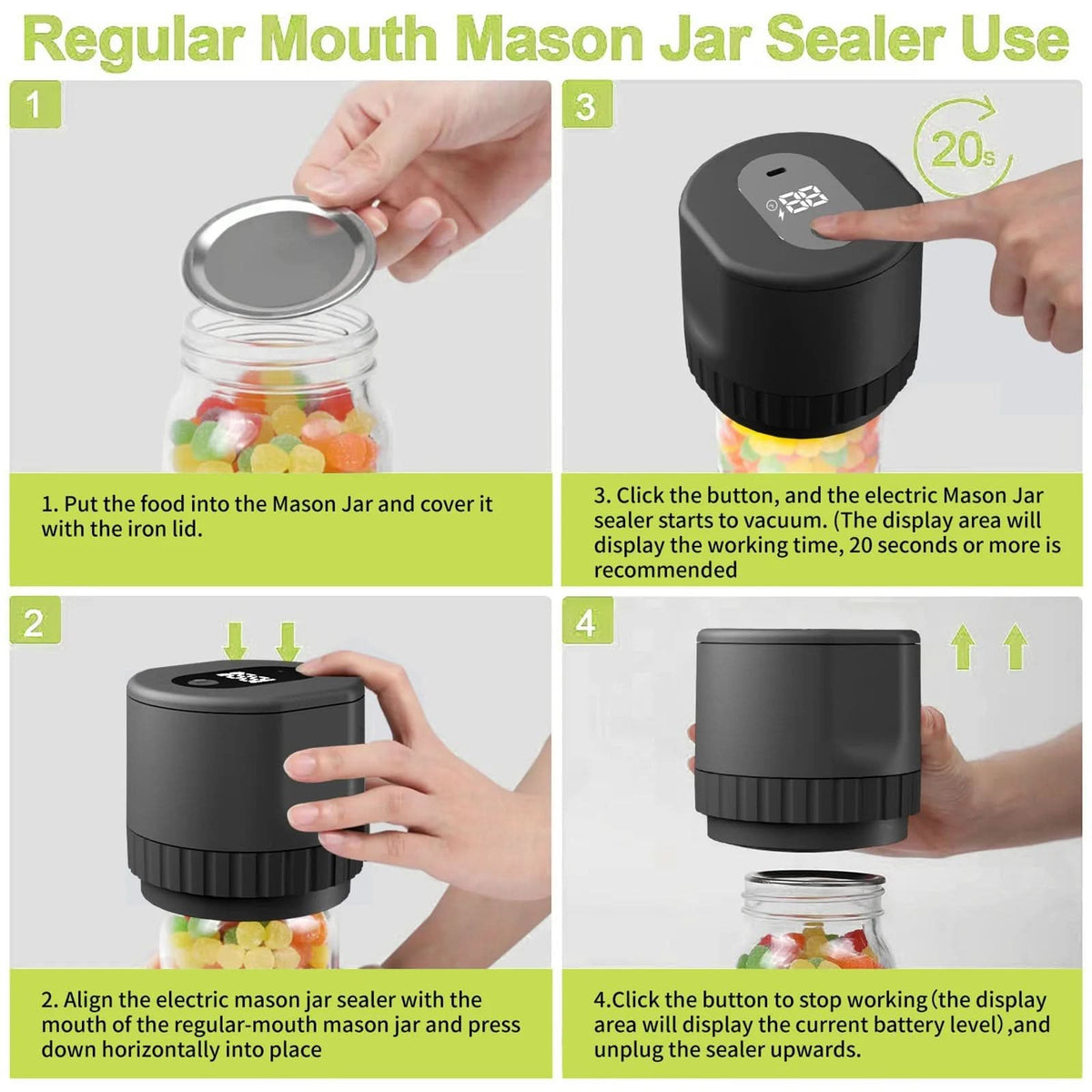 Vacuum Sealer for Jars, Portable Food Vacuum Sealer Rechargeable, Electric Vacuum Sealing Machine for Bottles and Cans_05