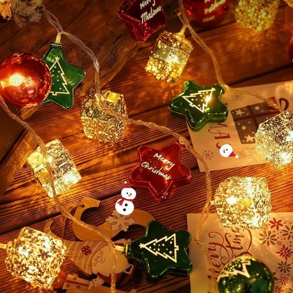 Christmas Lights Battery Operated, Warm White LED Fairy Lights with Star or Ball Design, Indoor Outdoor String Lights_03