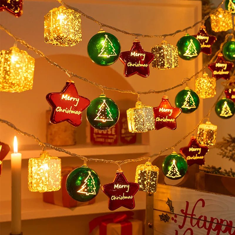 Christmas Lights Battery Operated, Warm White LED Fairy Lights with Star or Ball Design, Indoor Outdoor String Lights_04